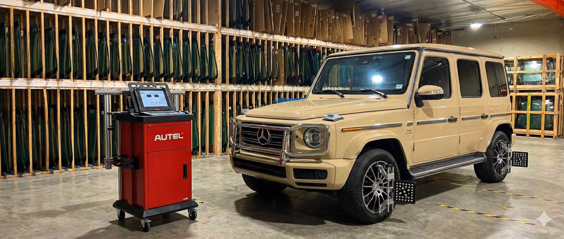 Mercedes G-Wagon ADAS Calibration at PG Auto Glass Van Nuys Shop